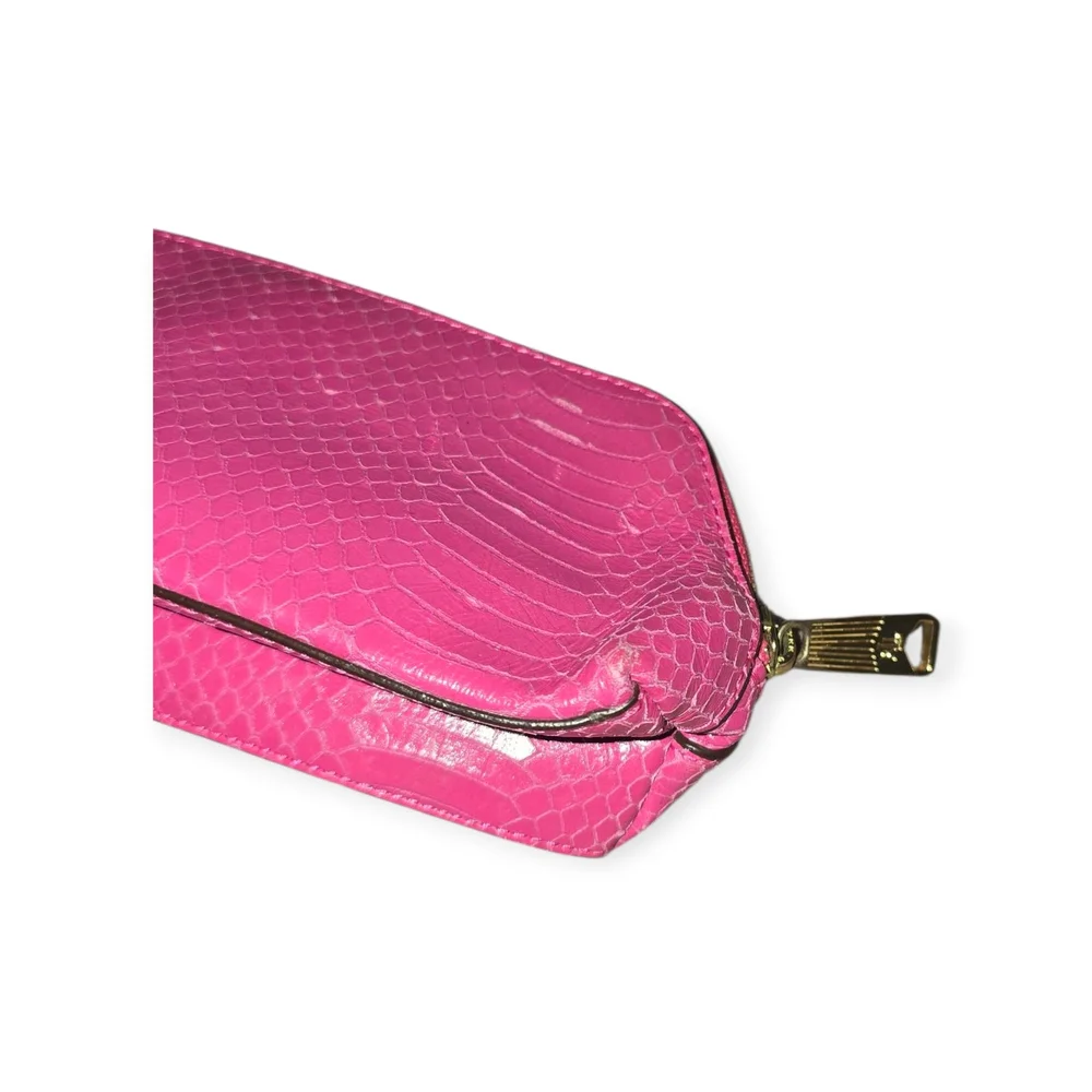 Ralph Lauren Banbury Snakeskin Pink Cosmetic Bag - Picture 5 of 7